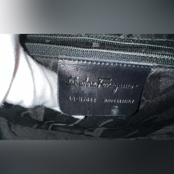 Ferragamo Black Suede Bag with Silver Clasp - Picture 15 of 16